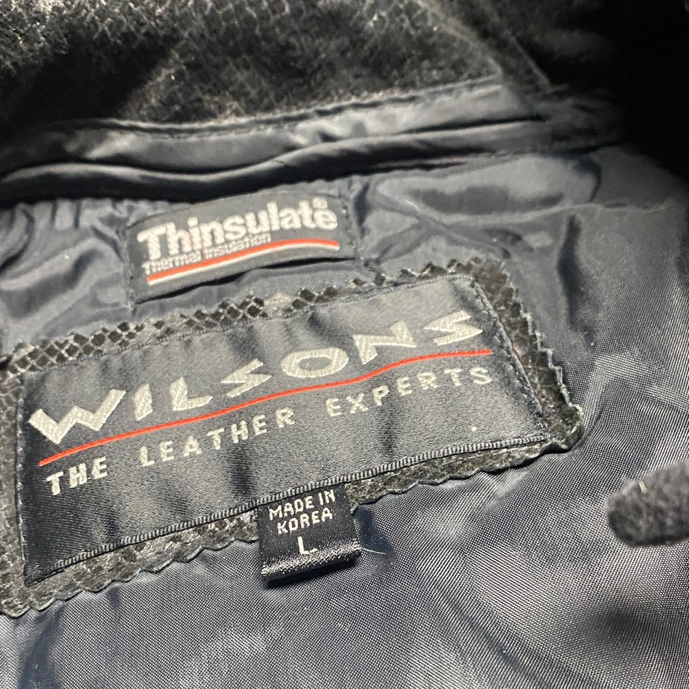 Wilsons Leather Black Patterned Jacket - image 10